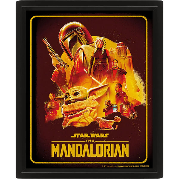 Star Wars - The Mandalorian Montage Framed 3D Lenticular Poster