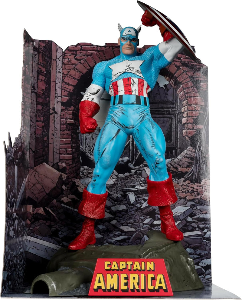 Marvel - McFarlane Toys Captain America 1/6th Scale Posed Figure with Scene & Comic