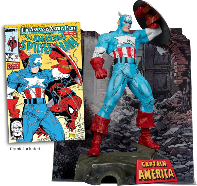 Marvel - McFarlane Toys Captain America 1/6th Scale Posed Figure with Scene & Comic