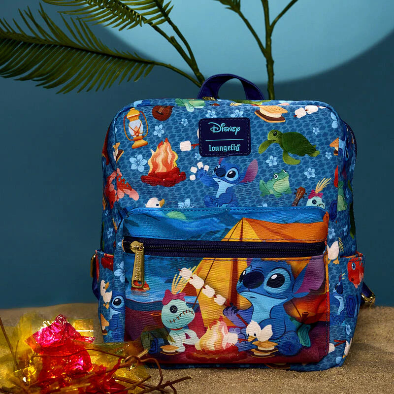 Disney - Loungefly Lilo and Stitch Camping Cuties Nylon Mini Backpack