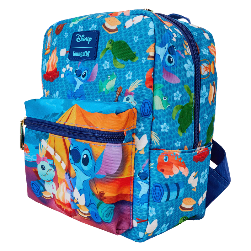 Disney - Loungefly Lilo and Stitch Camping Cuties Nylon Mini Backpack